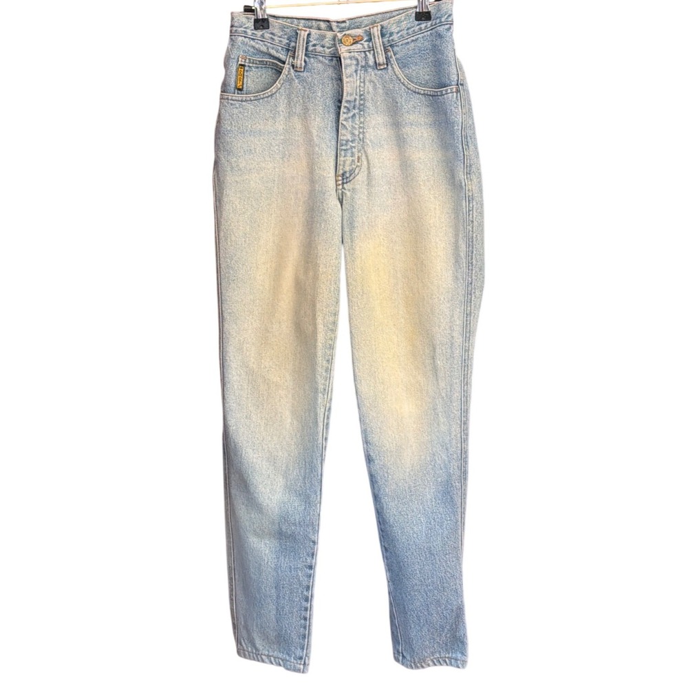 90s Armani Jeans Tapered Denim High Waist Light Wash Retro Mom Jeans